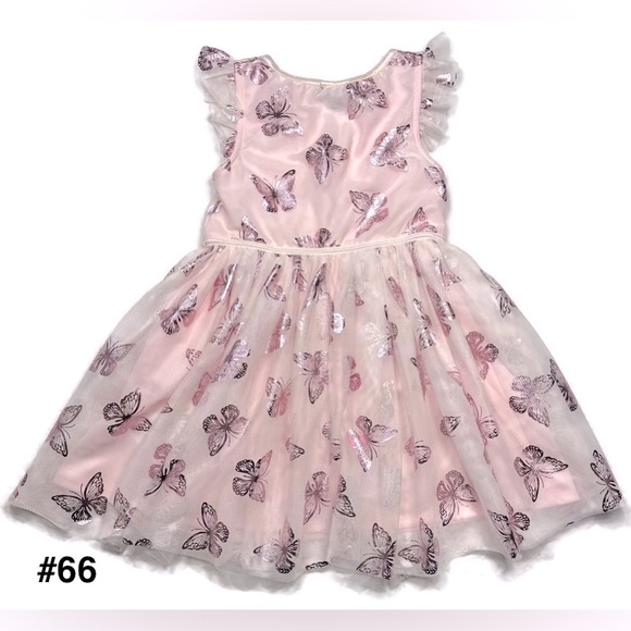 NWT, Zunie Girls Pink Butterfly Party Dress - Size 4 - Picture 2 of 3
